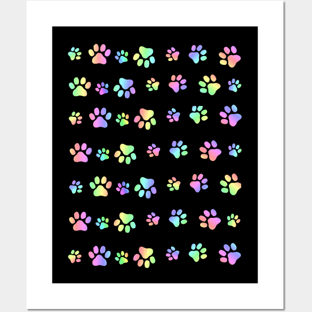 COLORFUL Puppy Paw Prints Wall Art by SartorisArt1